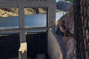 Mormon Flat Dam Rock Anchored Drape Installation & Spillway Protection